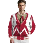customized arizona diamondbacks v stripes red white varsity jacket best selling