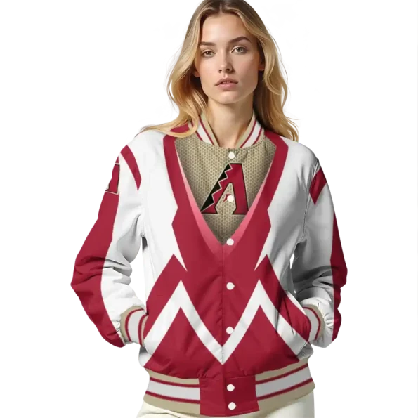 customized arizona diamondbacks v stripes red white varsity jacket latest model