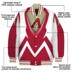 customized arizona diamondbacks v stripes red white varsity jacket best selling