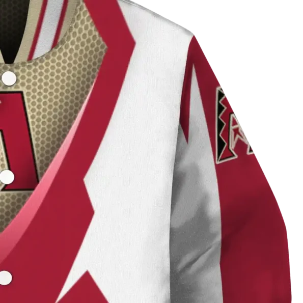 customized arizona diamondbacks v stripes red white varsity jacket premium grade