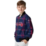 customized atlanta braves bolt stripe navy bomber jacket best selling