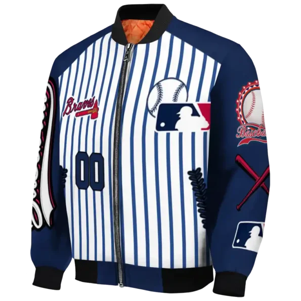 customized atlanta braves eagle baseball navy white bomber jacket best selling.webp