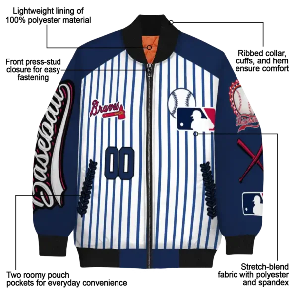 customized atlanta braves eagle baseball navy white bomber jacket new arrival.webp