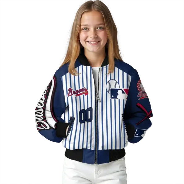 customized atlanta braves eagle baseball navy white bomber jacket top rated.webp