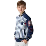 customized atlanta braves eagle baseball navy white varsity jacket best selling