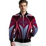 customized atlanta braves mesh chest red crocs black bomber jacket best selling