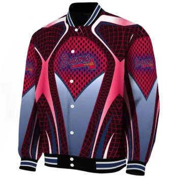 customized atlanta braves mesh chest red crocs black varsity jacket best selling