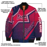 customized atlanta braves star burst navy bomber jacket best selling
