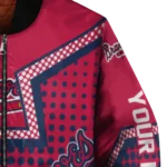 customized atlanta braves star burst navy bomber jacket best selling