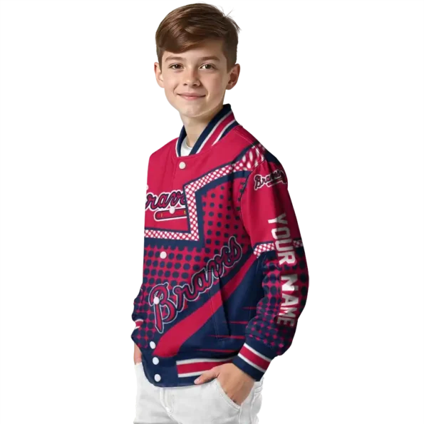 customized atlanta braves star burst navy varsity jacket trendy