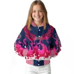 customized atlanta braves winged blaze navy white varsity jacket best selling