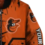customized baltimore orioles hexagon cluster orange black bomber jacket best selling