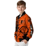 customized baltimore orioles hexagon cluster orange black bomber jacket best selling