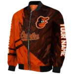 customized baltimore orioles hexagon mesh orange black bomber jacket best selling