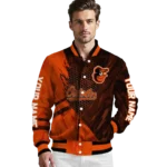 customized baltimore orioles hexagon mesh orange black varsity jacket best selling