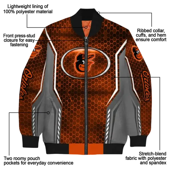customized baltimore orioles power plate orange bomber jacket new arrival