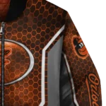 customized baltimore orioles power plate orange bomber jacket best selling