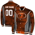 customized baltimore orioles power plate orange varsity jacket best selling
