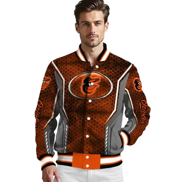 customized baltimore orioles power plate orange varsity jacket high quality