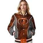 customized baltimore orioles power plate orange varsity jacket best selling