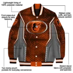 customized baltimore orioles power plate orange varsity jacket best selling