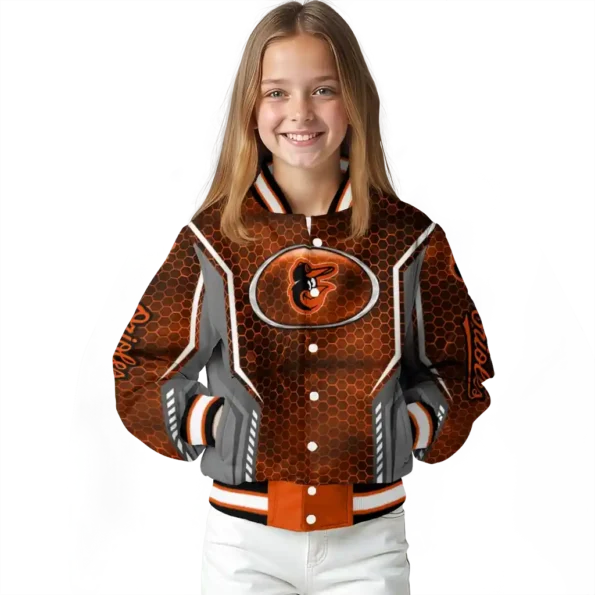 customized baltimore orioles power plate orange varsity jacket top rated