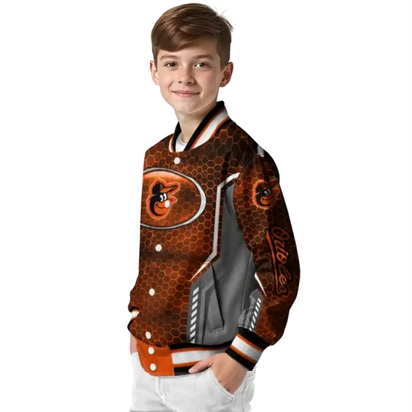 customized baltimore orioles power plate orange varsity jacket trendy