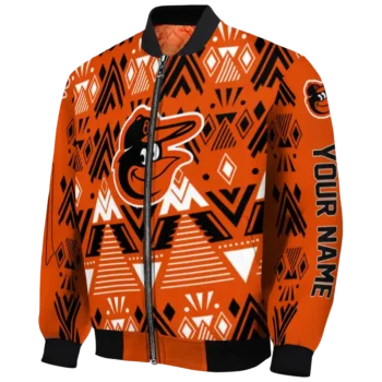 customized baltimore orioles pyramid shapes orange bomber jacket best selling