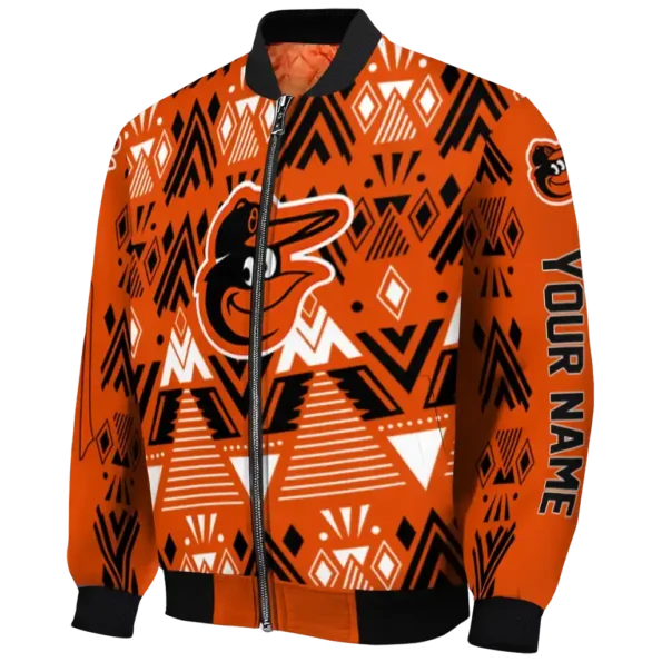 customized baltimore orioles pyramid shapes orange bomber jacket best selling