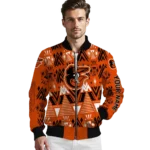 customized baltimore orioles pyramid shapes orange bomber jacket best selling