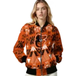 customized baltimore orioles pyramid shapes orange bomber jacket best selling