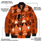 customized baltimore orioles pyramid shapes orange bomber jacket best selling