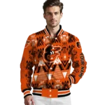 customized baltimore orioles pyramid shapes orange varsity jacket best selling