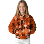 customized baltimore orioles pyramid shapes orange varsity jacket best selling
