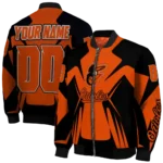 customized baltimore orioles spider mark orange black crocs bomber jacket best selling