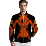 customized baltimore orioles spider mark orange black crocs bomber jacket best selling