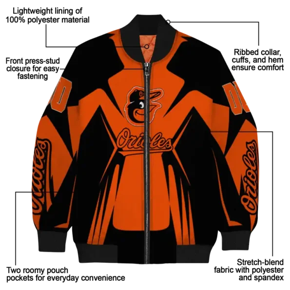 customized baltimore orioles spider mark orange black crocs bomber jacket new arrival