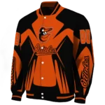 customized baltimore orioles spider mark orange black crocs varsity jacket best selling