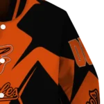 customized baltimore orioles spider mark orange black crocs varsity jacket best selling