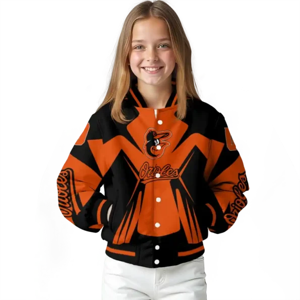 customized baltimore orioles spider mark orange black crocs varsity jacket top rated