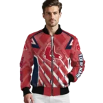 customized boston red sox chevron angles red bomber jacket best selling