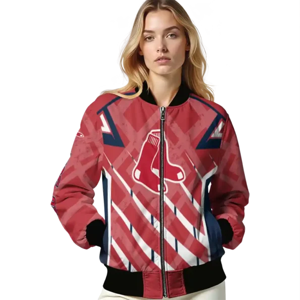 customized boston red sox chevron angles red bomber jacket latest model