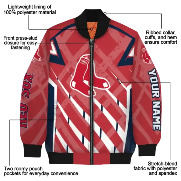 customized boston red sox chevron angles red bomber jacket new arrival