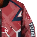 customized boston red sox chevron angles red bomber jacket best selling