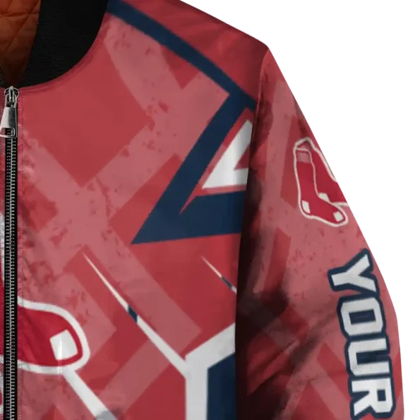 customized boston red sox chevron angles red bomber jacket premium grade