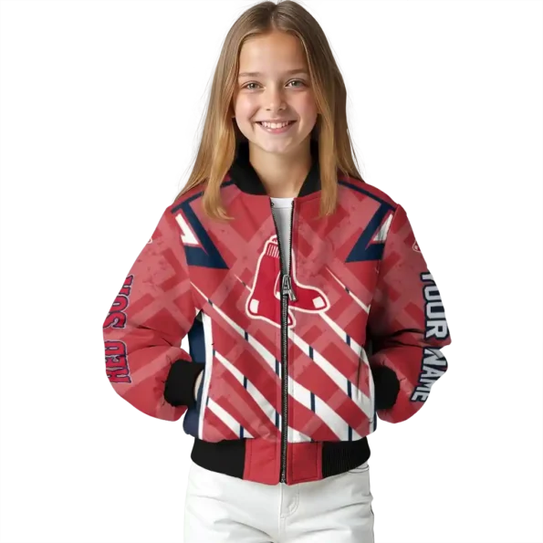 customized boston red sox chevron angles red bomber jacket top rated