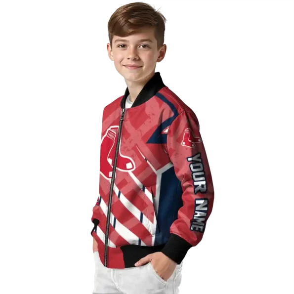 customized boston red sox chevron angles red bomber jacket trendy