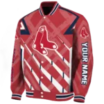 customized boston red sox chevron angles red varsity jacket best selling