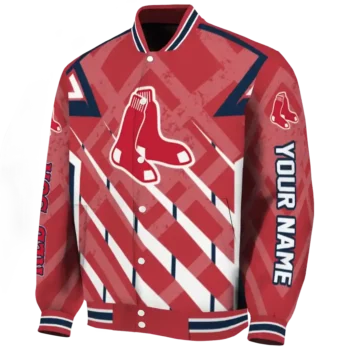 customized boston red sox chevron angles red varsity jacket best selling