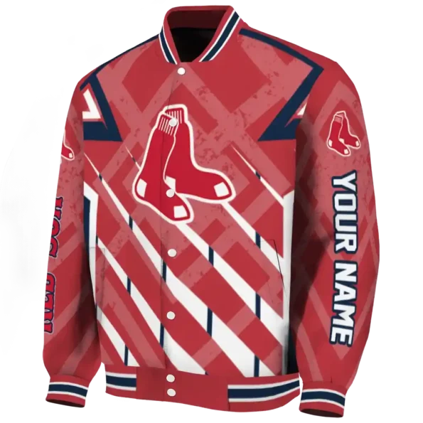 customized boston red sox chevron angles red varsity jacket best selling